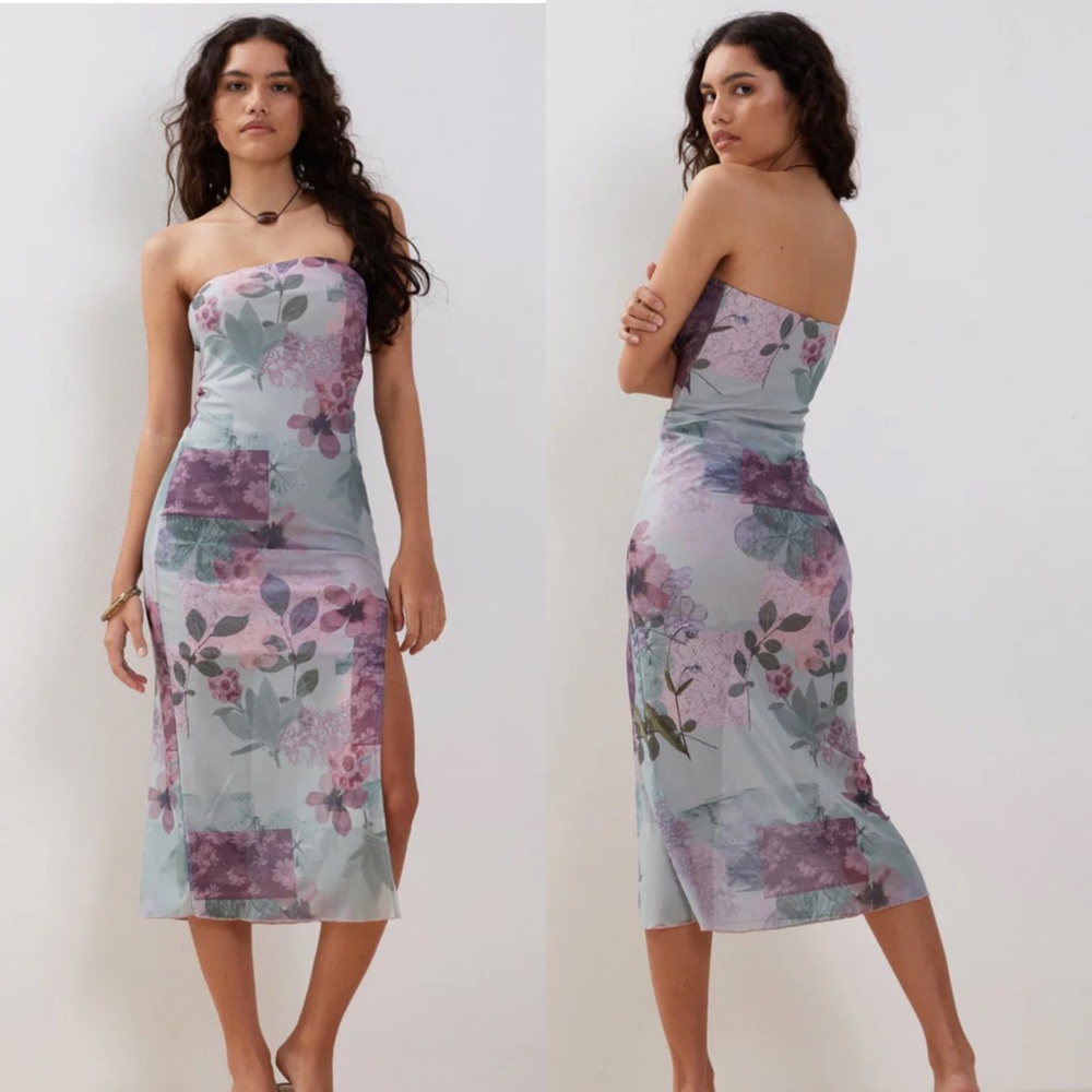Motel Rocks Nehwa Midi Dress in Abstract Scrapbook